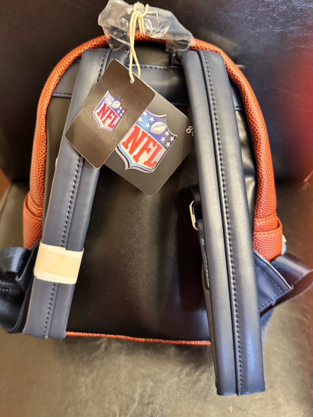 Loungefly Dallas Cowboys Mini Backpack in Brown and Navy with White Accents - Picture 2 of 3
